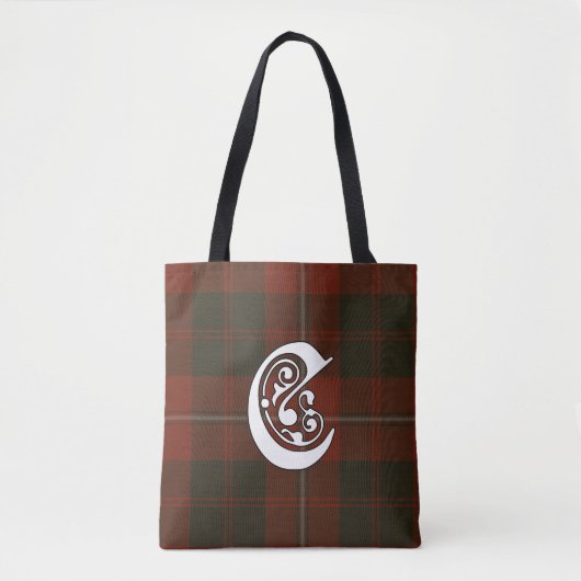Tote Bag Cunningham Clan Tartan Monogram (Devant)