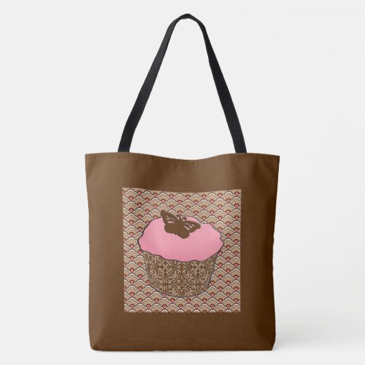 Tote Bag Cupcake rose fraise (Dos)