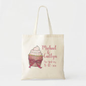 Tote Bag Cupcake rose Personnalisé Mariage fête nuptiale (Devant)