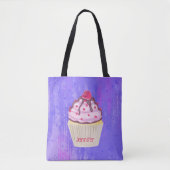 Tote Bag Cupcake sucré avec framboise sur le dessus (Devant)