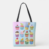Tote Bag Cupcakes Ajoutez Votre Nom Monogramme Gâteaux Déli (Dos)