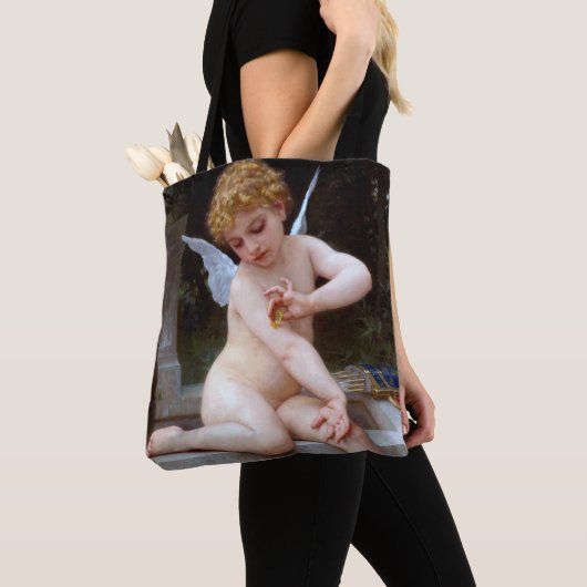 Tote Bag Cupidé avec un papillon, Bouguereau (De près)