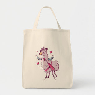 Tote Bag Cupidon Lama pour la Saint-Valentin