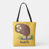 Tote Bag Curieux et drôle dessin animé de chouette brune (Dos)