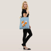 Tote Bag Curieux Little Fox Blue (Sur le modèle)
