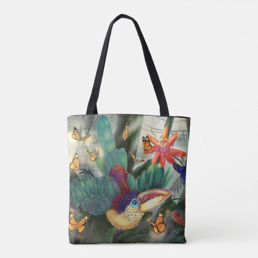 Tote Bag Curl Crested Aracari Toucan (Dos)