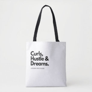 Tote Bag Curls Hustle Dreams ! Citation de cheveux crépus