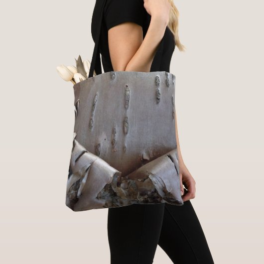 Tote Bag Curly Birch Bark Tree Rustic (De près)