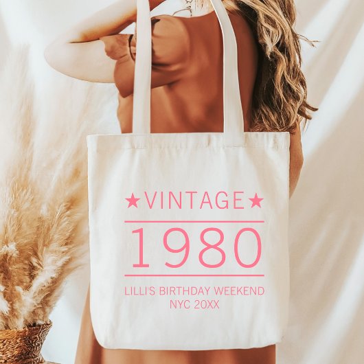 Tote Bag Custom 20th 30th 40th 50th 60th 70 Birthday Squad