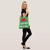 Tote Bag Custom attractive vibrant I love Miami Green (Sur le modèle)