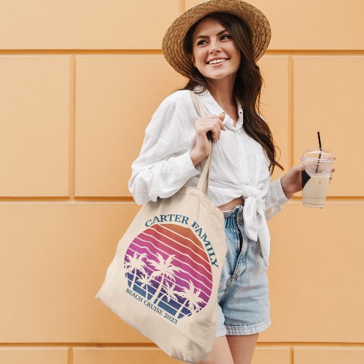 Tote Bag Custom Beach Cruise Famille Réunion Coucher de sol