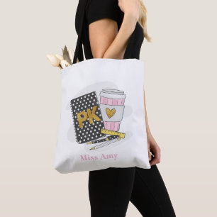 Tote Bag Custom Black Pre Kindergarten Teacher School