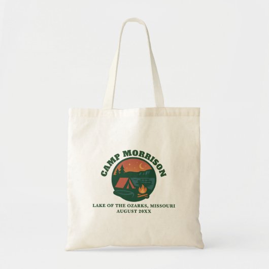 Tote Bag Custom Camp Lake Bachelorette Voyage Vert (Devant)