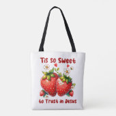 Tote Bag Custom Christian Jesus Summer Strawberries (Dos)