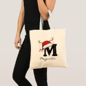 Tote Bag Custom Christmas Alphabet Monogram Bag for Women (Devant (produit))