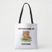 Tote Bag Custom Cute Kawaii Capybara Mode (Devant)