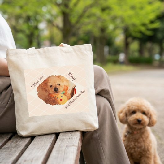 Tote Bag Custom Dog Photo Personalized Poodle Mom Gift
