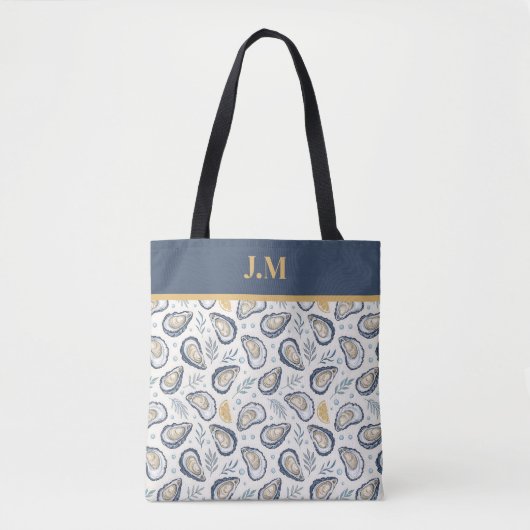 Tote Bag Custom Elegant Marine Oysters (Devant)
