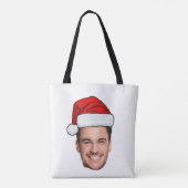 Tote Bag Custom Face Photo Santa Hat Christmas (Dos)