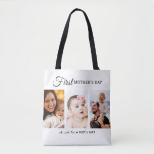 Tote Bag Custom First Mother's Day Photo Collage Nouvelle m