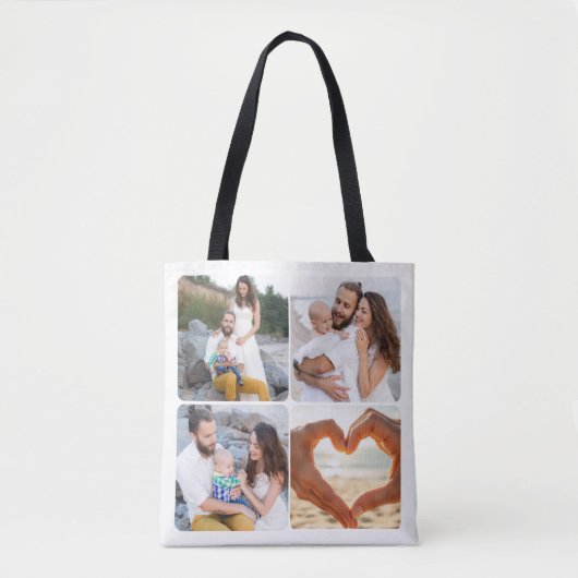 Tote Bag Custom Five Photo Personalized Double Sided  (Devant)