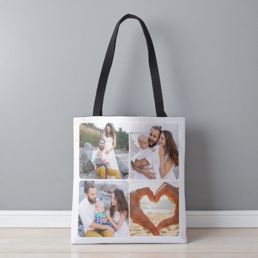 Tote Bag Custom Five Photo Personalized Double Sided