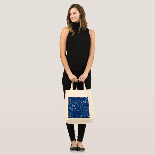 TOTE BAG CUSTOM INITIAL JAPANESE CLOUD PATTERN (Devant (modèle))