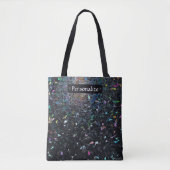Tote Bag Custom Iridescent Abstract Stained Glass Pattern (Devant)