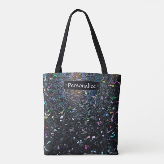 Tote Bag Custom Iridescent Abstract Stained Glass Pattern (Dos)