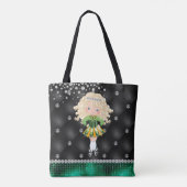 Tote Bag Custom Irish Dance Blond Girl Green, Noir (Dos)