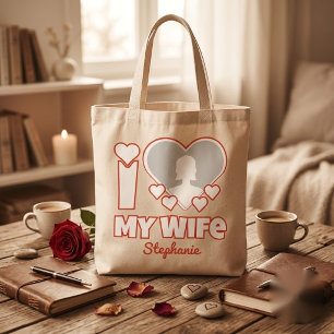 Tote Bag Custom Je t'aime ma femme – Ajouter nom & photo
