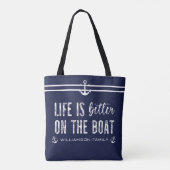 Tote Bag Custom Life est meilleur sur le bateau | Boat Life (Dos)