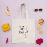 Tote Bag Custom Little Bag of Magic Minimalist Modern<br><div class="desc">This tote bag is a stylish and functional accessory that combines the best of both worlds: fun and playful typography with a minimalist design that makes it versatile and easy to wear with any outfit and adds a touch of sophistication and elegance to the overall look. The typography design is...</div>