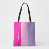 Tote Bag Custom monogram, hot pink tri-tone  (Devant)