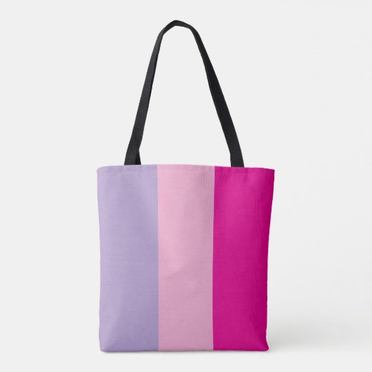 Tote Bag Custom monogram, hot pink tri-tone  (Dos)