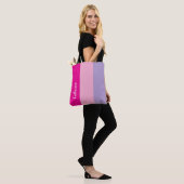 Tote Bag Custom monogram, hot pink tri-tone  (Sur le modèle)