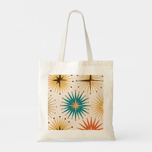 Tote Bag Custom Monogram Mid-Century Modern Starburst (Dos)