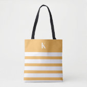 Tote Bag Custom Monogram Yellow Stripes (Devant)