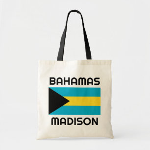 Tote Bag Custom Name Bahamas Flag