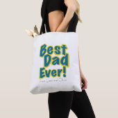 Tote Bag Custom Name Best Dad Ever (De près)