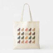 Tote Bag Custom Name Initial French Bulldog Retro Floral (Dos)