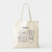 Tote Bag Custom Name Summer Vacation Canvas Bag (Dos)