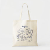 Tote Bag Custom Name Summer Vacation Canvas Bag (Devant)