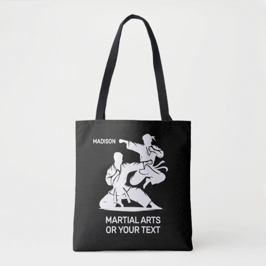 Tote Bag Custom Name & Text Martial Arts (Devant)