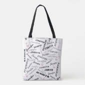 Tote Bag Custom Name Typography Pattern (Dos)