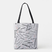 Tote Bag Custom Name Typography Pattern (Dos)