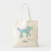 Tote Bag Custom Pastel Blue Poodle Silhouette custom (Devant)