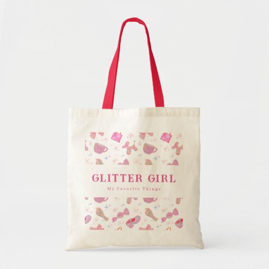 Tote Bag Custom Pastel Pink Coquette Iridescent Pattern (Devant)