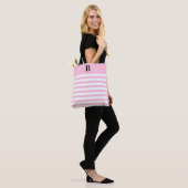 Tote Bag Custom Pink Coquette Monogram (B) (Sur le modèle)