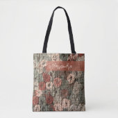 Tote Bag Custom Retro Boho Brown Terracotta Maximalist Chic (Devant)